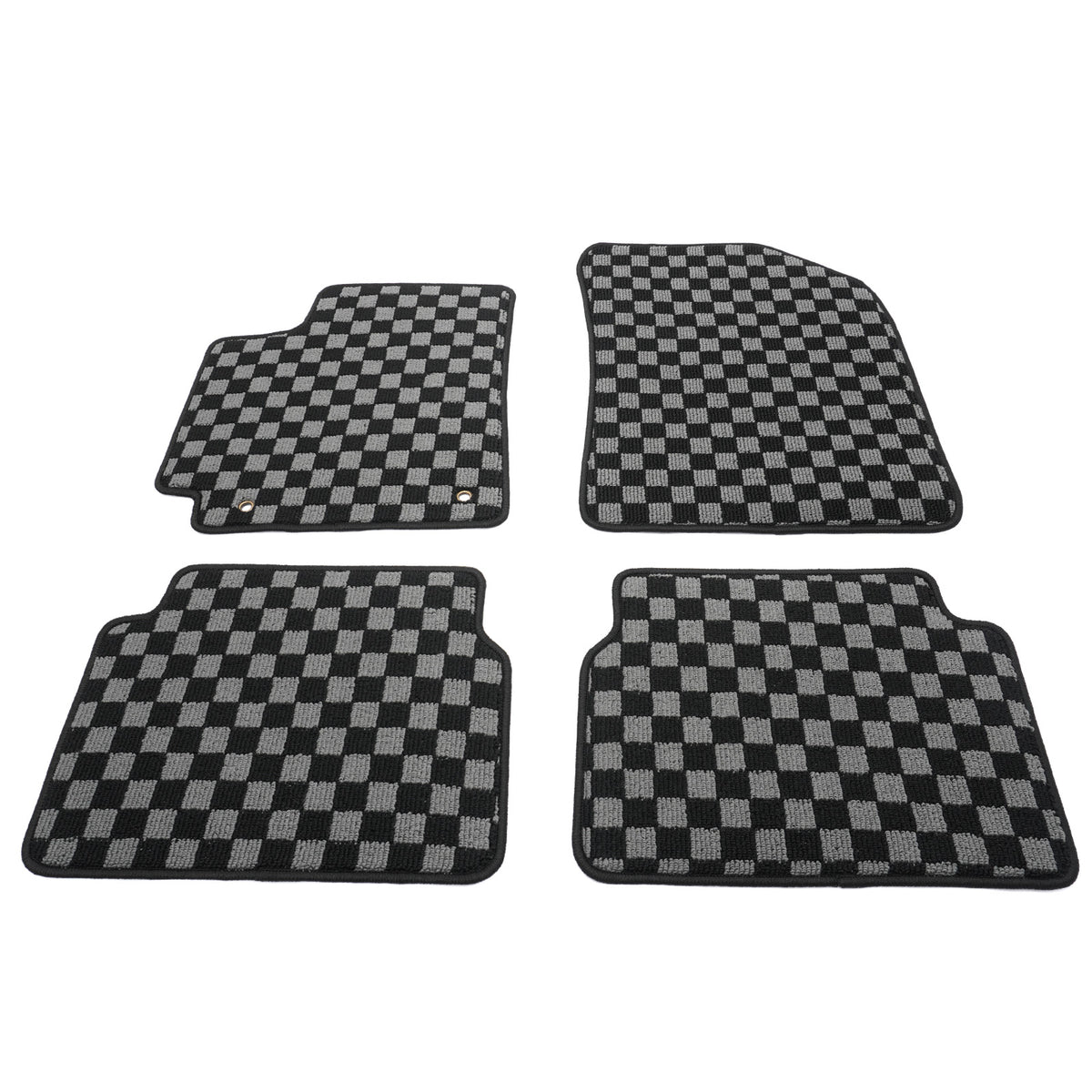2009-2013 Toyota Corolla Floor Mats Black Gray Plaid Polypropylene