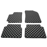 2009-2013 Toyota Corolla Floor Mats Black Gray Plaid Polypropylene
