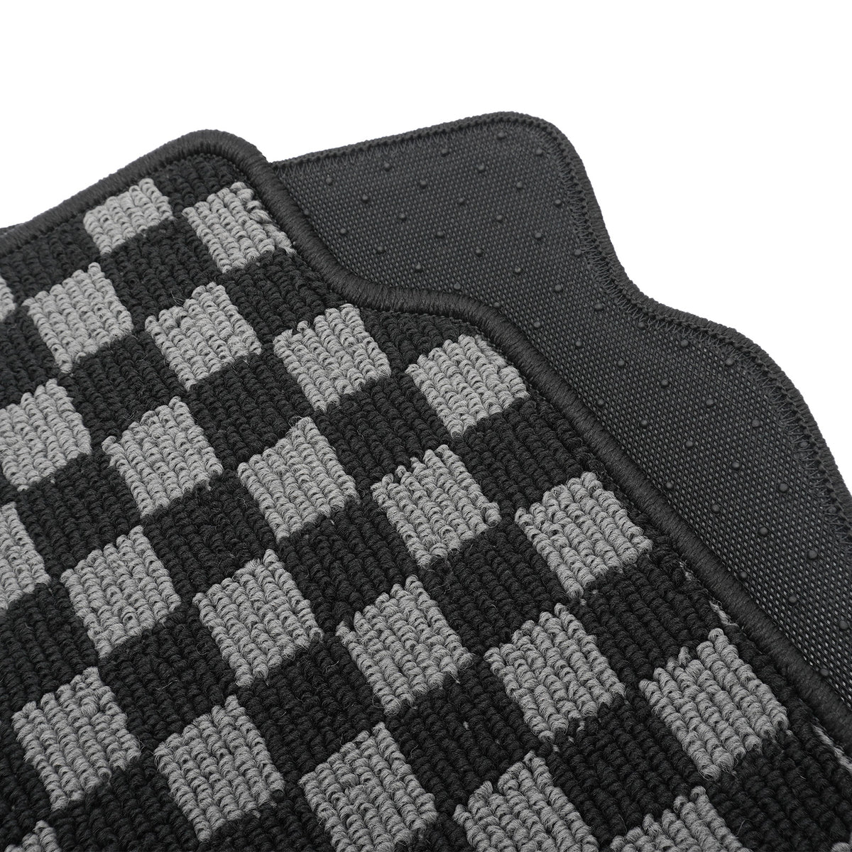 2009-2013 Toyota Corolla Floor Mats Black Gray Plaid Polypropylene