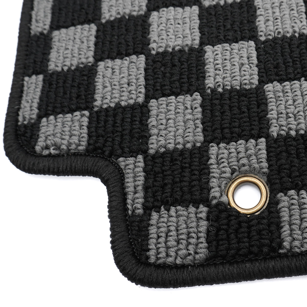 2009-2013 Toyota Corolla Floor Mats Black Gray Plaid Polypropylene