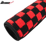 Front Rear Full Set Waterproof Floor Mats for Toyota Corolla 2009-2013 Black Red Plaid Checkered Carpets PP & Loop Pile Surface & TPE Backing 4PCS