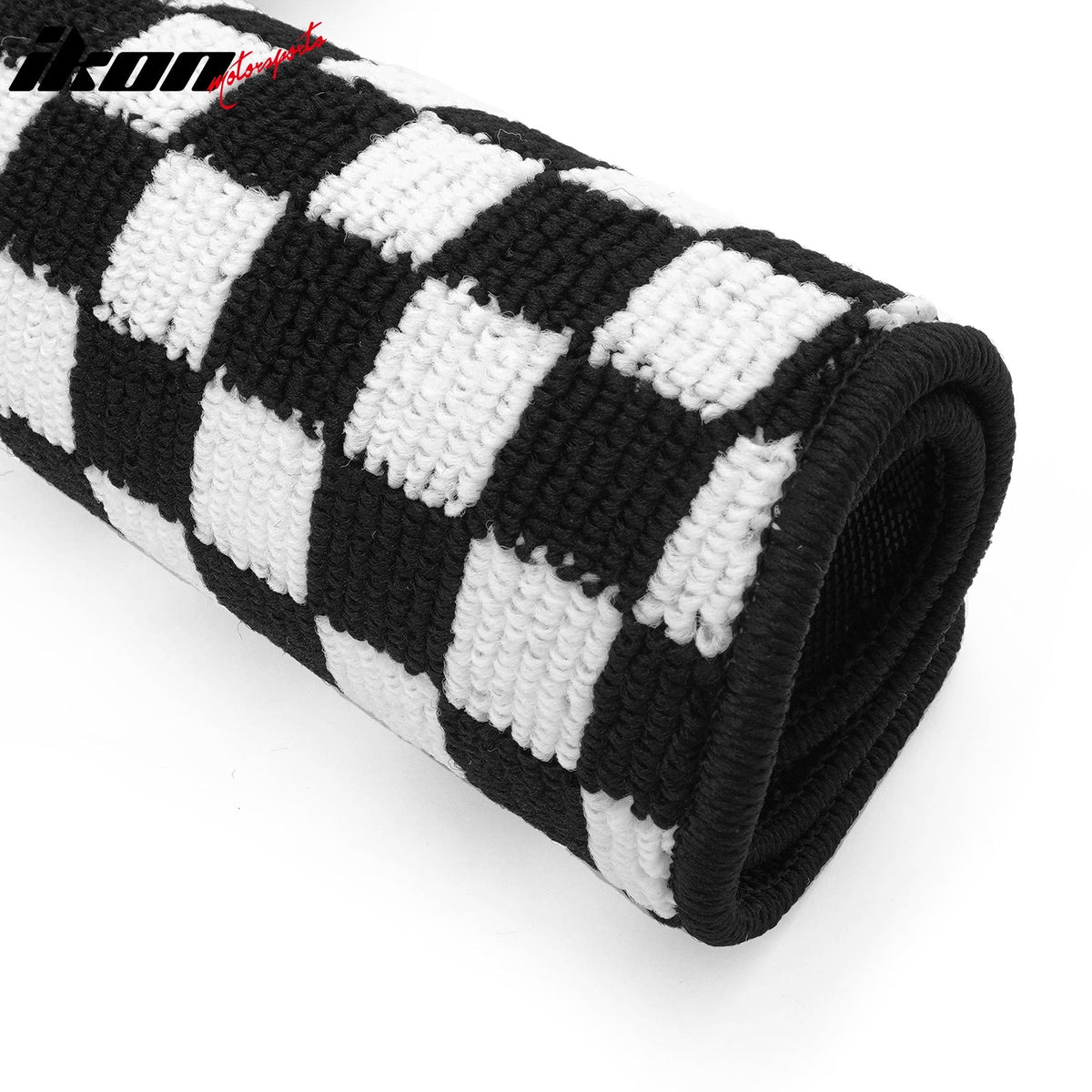 Front Rear Full Set Waterproof Floor Mats for Toyota Corolla 2009-2013 Black White Plaid Checkered Carpets PP & Loop Pile Surface & TPE Backing 4PCS