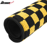 Front Rear Full Set Waterproof Floor Mats for Toyota Corolla 2009-2013 Black Yellow Plaid Checkered Carpets PP & Loop Pile Surface & TPE Backing 4PCS