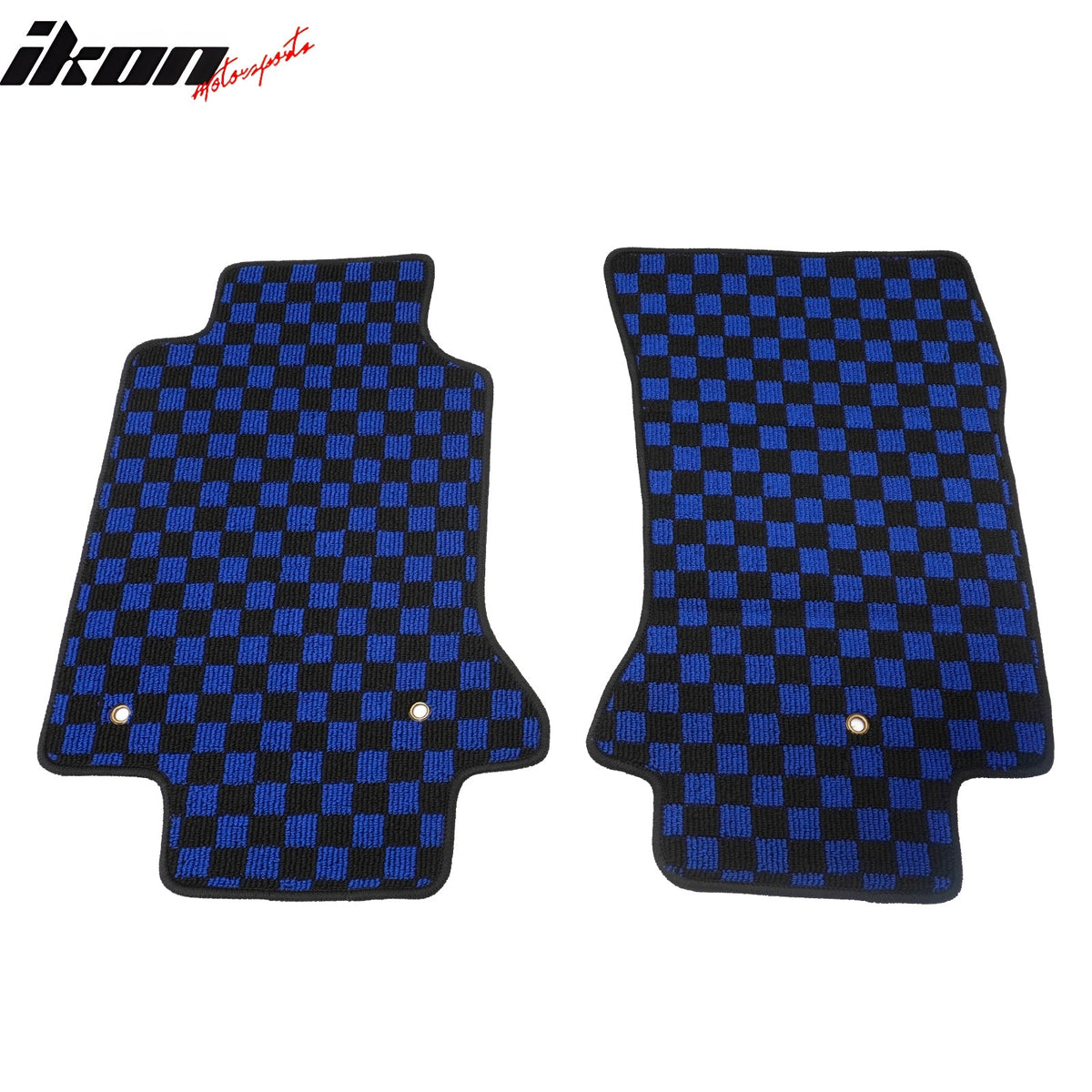 Anti-Slip Waterproof Interior Car Floor Mats for Chevrolet Corvette 1997-2004 Black Blue Plaid Checkered Carpets PP & Loop Pile Surface & TPE Backing
