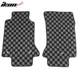 1997-2004 Chevrolet Corvette Floor Mats Carpet Black Gray Plaid Polypropylene