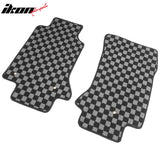 1997-2004 Chevrolet Corvette Floor Mats Carpet Black Gray Plaid Polypropylene