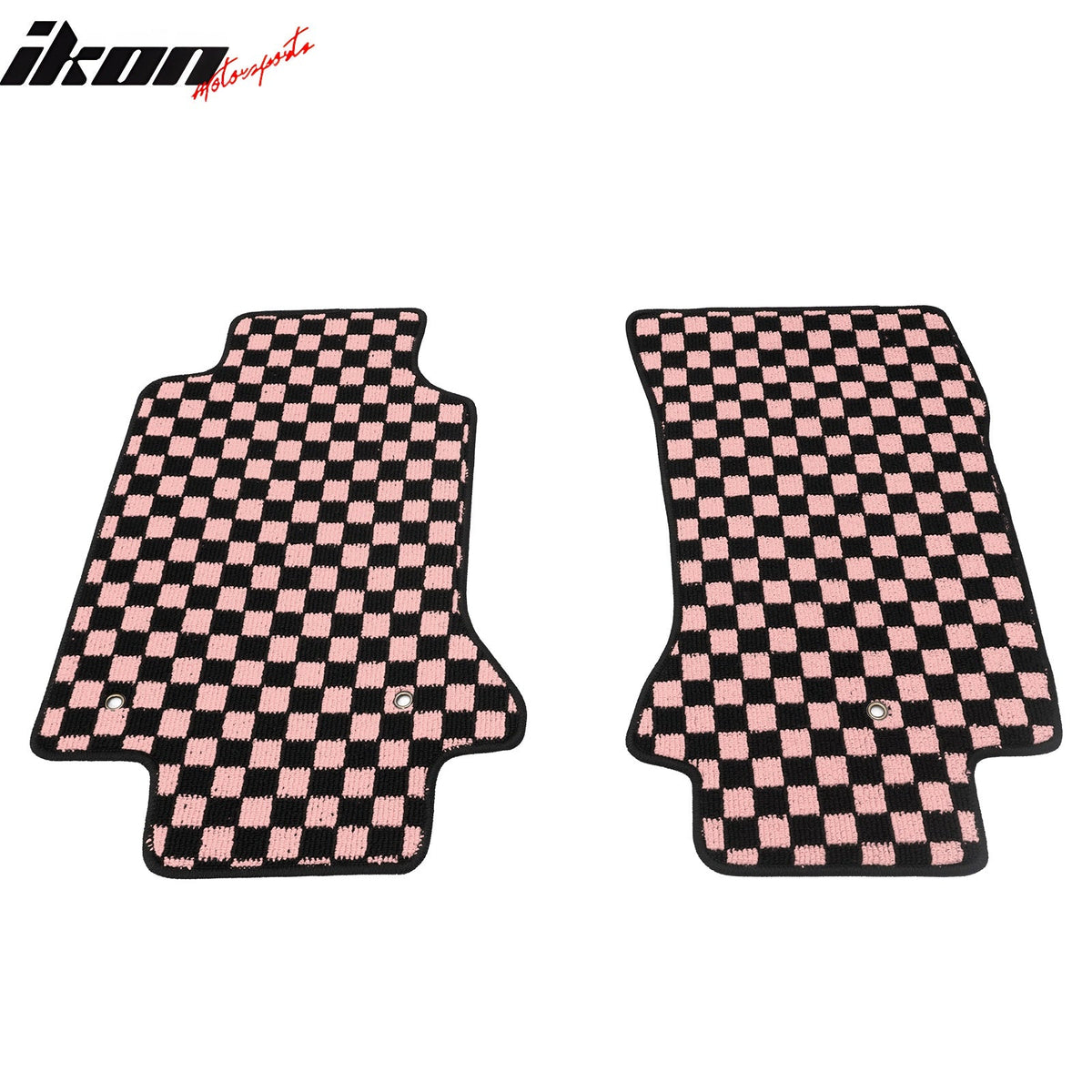 Anti-Slip Waterproof Interior Car Floor Mats for Chevrolet Corvette 1997-2004 Black Pink Plaid Checkered Carpets PP & Loop Pile Surface & TPE Backing