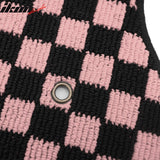 Anti-Slip Waterproof Interior Car Floor Mats for Chevrolet Corvette 1997-2004 Black Pink Plaid Checkered Carpets PP & Loop Pile Surface & TPE Backing