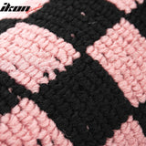 Anti-Slip Waterproof Interior Car Floor Mats for Chevrolet Corvette 1997-2004 Black Pink Plaid Checkered Carpets PP & Loop Pile Surface & TPE Backing