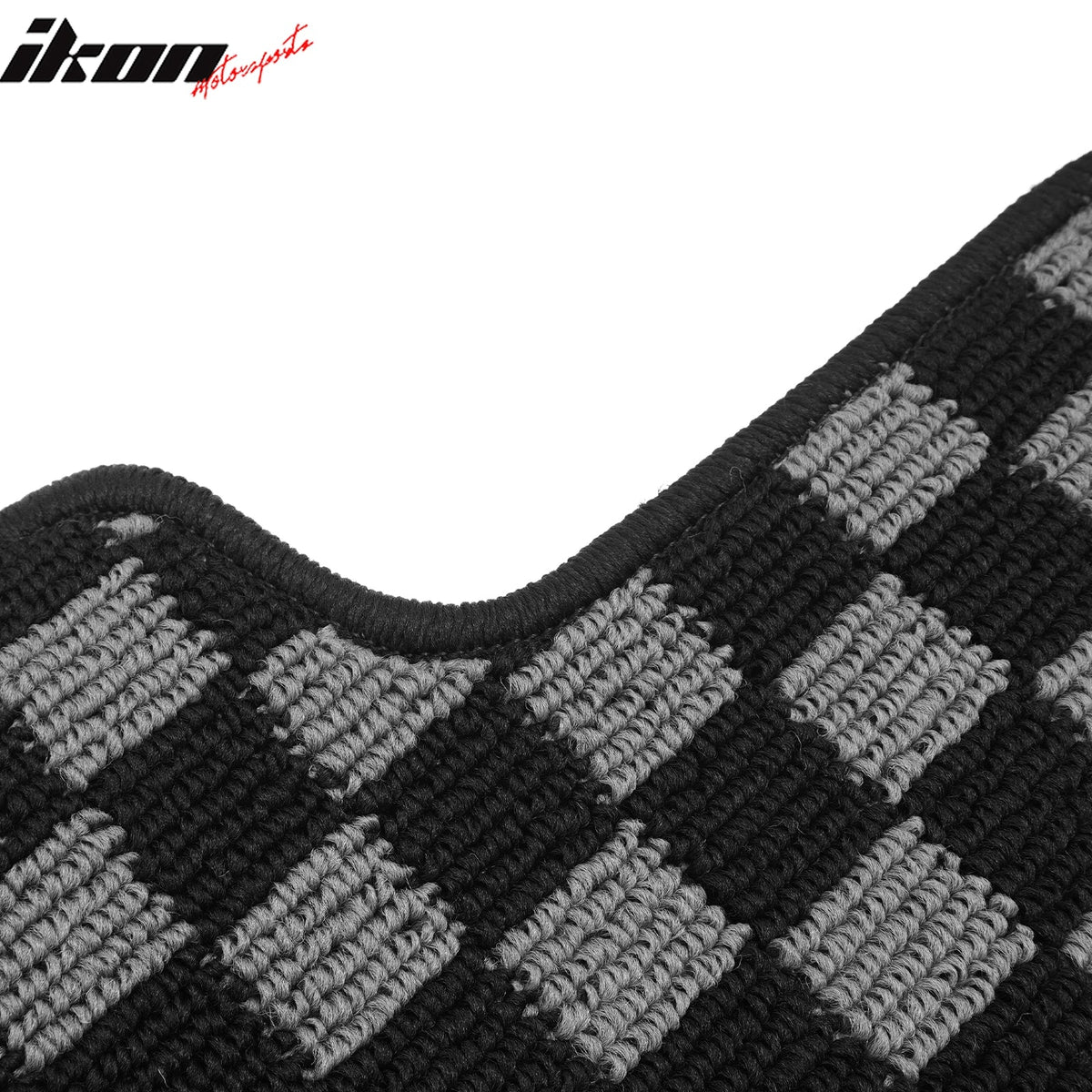 2008-2012 Honda Accord Sedan Floor Mats Carpet Black Gray Plaid Polypropylene