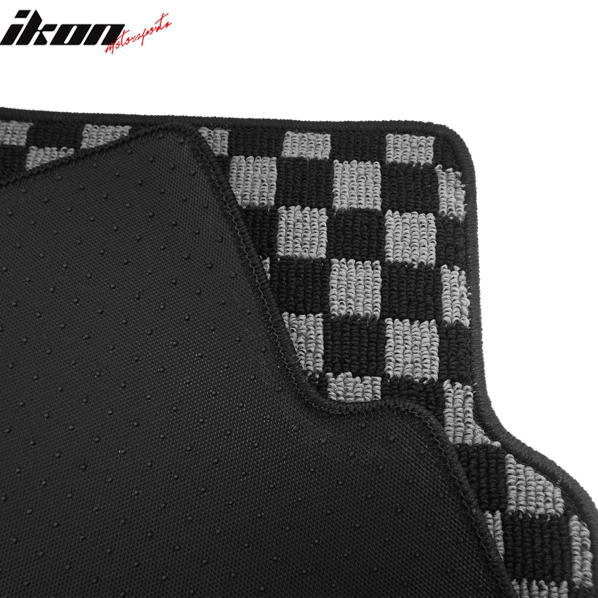 2008-2012 Honda Accord Sedan Floor Mats Carpet Black Gray Plaid Polypropylene
