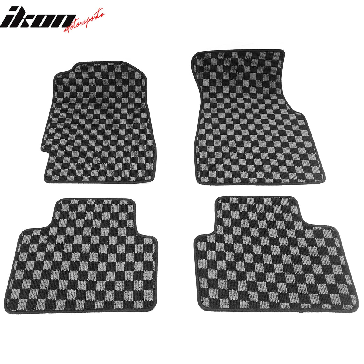 1992-1995 Honda Civic 2DR 3DR 4DR Floor Mats Carpet Black Gray Plaid Polypropylene