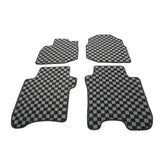 2009-2013 Honda Fit Floor Mats Carpet Black Gray Plaid Polypropylene