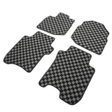 2009-2013 Honda Fit Floor Mats Carpet Black Gray Plaid Polypropylene