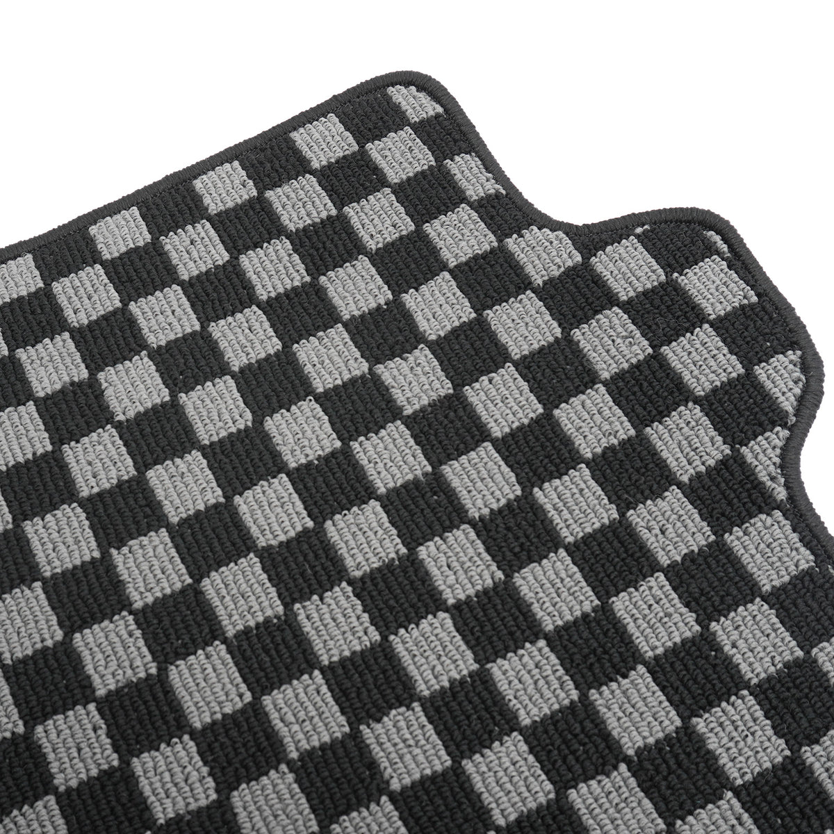 2009-2013 Honda Fit Floor Mats Carpet Black Gray Plaid Polypropylene