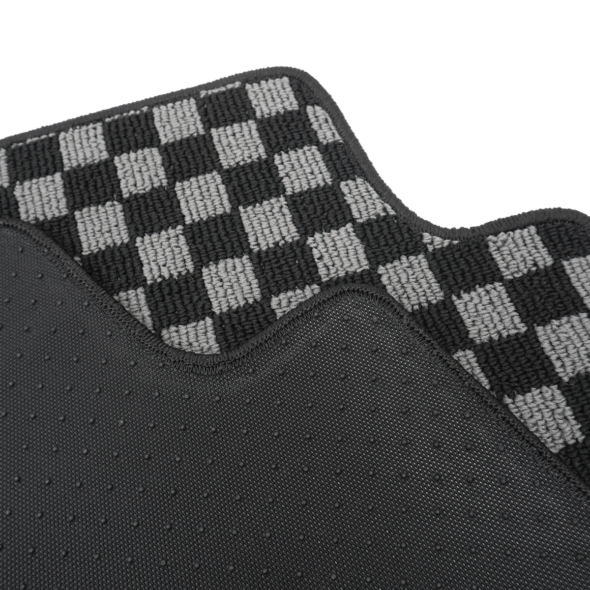 2009-2013 Honda Fit Floor Mats Carpet Black Gray Plaid Polypropylene