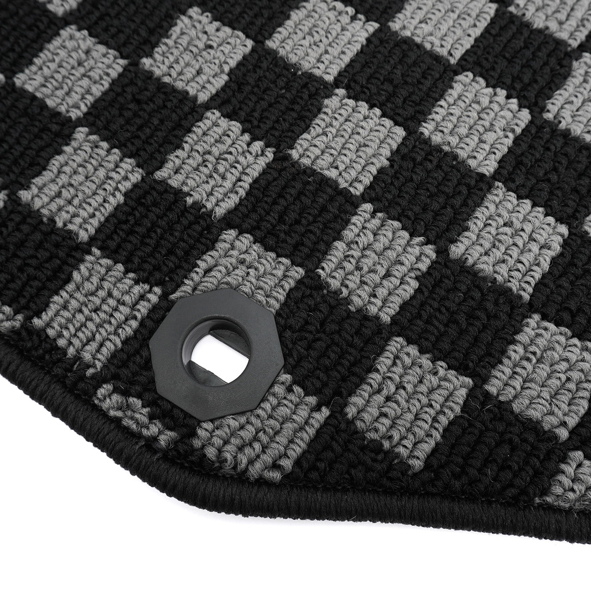 2009-2013 Honda Fit Floor Mats Carpet Black Gray Plaid Polypropylene