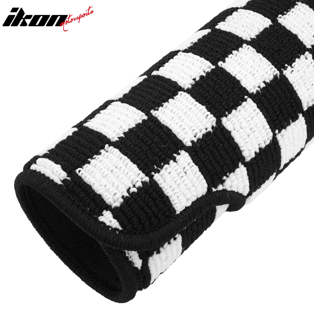 Front Rear Full Set Waterproof Floor Mats for Honda Fit 2009-2013 Black White Plaid Checkered Carpets PP & Loop Pile Surface & TPE Backing 4PCS