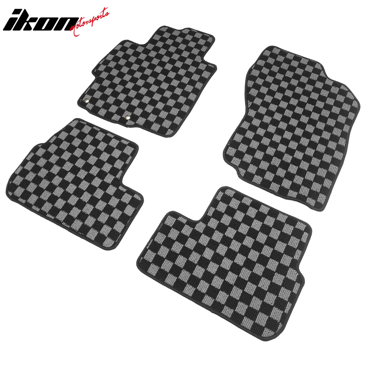 2008-2017 Mitsubishi Lancer 4DR Floor Mats Carpet Black Gray Plaid Polypropylene
