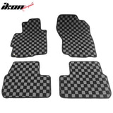 2008-2017 Mitsubishi Lancer 4DR Floor Mats Carpet Black Gray Plaid Polypropylene