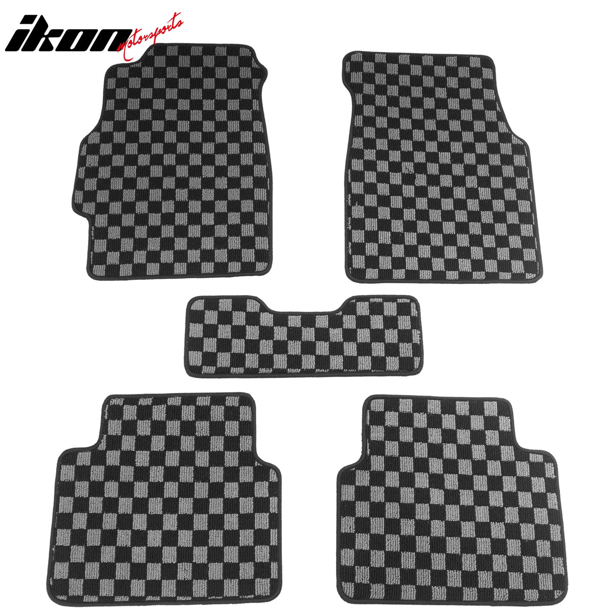 1994-2001 Acura Integra DC Floor Mats Carpet Black Gray Plaid Polypropylene