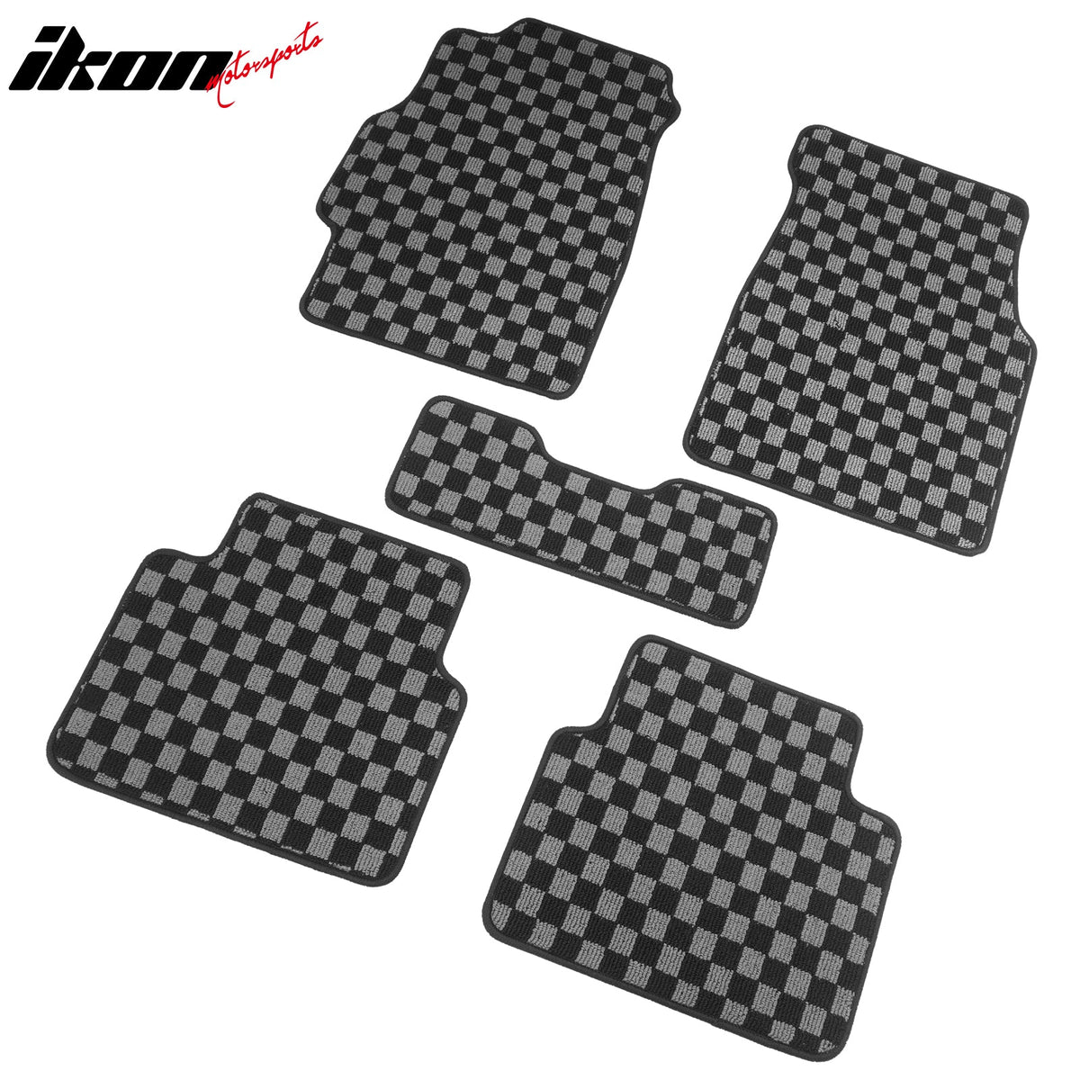 1994-2001 Acura Integra DC Floor Mats Carpet Black Gray Plaid Polypropylene