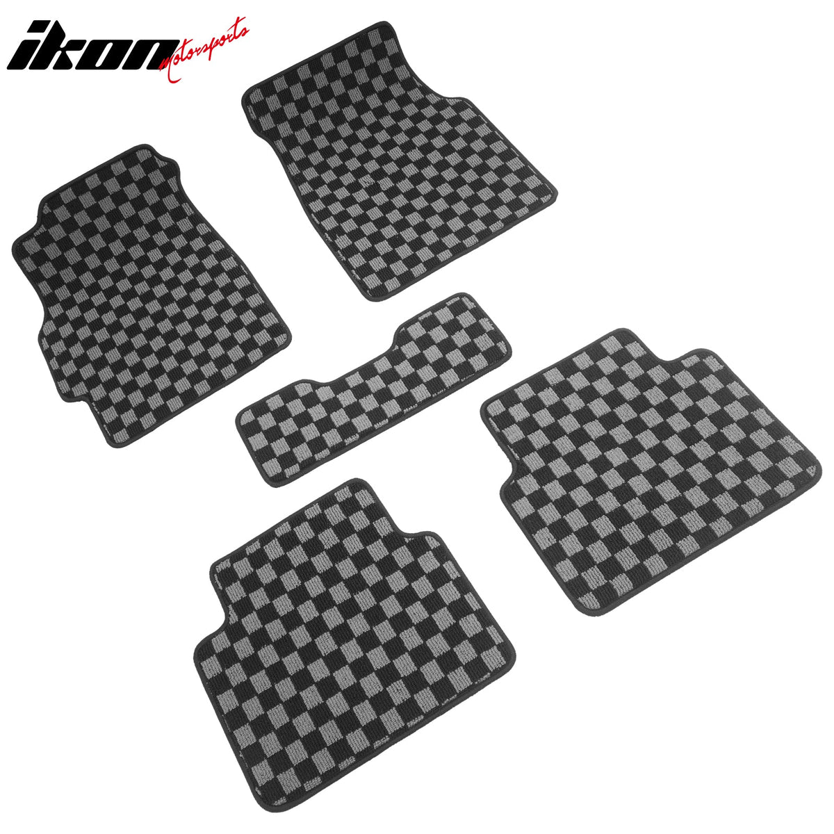 1994-2001 Acura Integra DC Floor Mats Carpet Black Gray Plaid Polypropylene