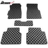 1994-2001 Acura Integra DC Floor Mats Carpet Black Gray Plaid Polypropylene