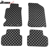 2002-2006 Acura RSX Floor Mats Carpet Black Gray Plaid Polypropylene