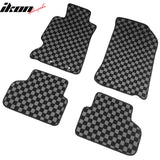 2002-2006 Acura RSX Floor Mats Carpet Black Gray Plaid Polypropylene