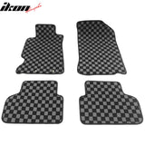 2002-2006 Acura RSX Floor Mats Carpet Black Gray Plaid Polypropylene
