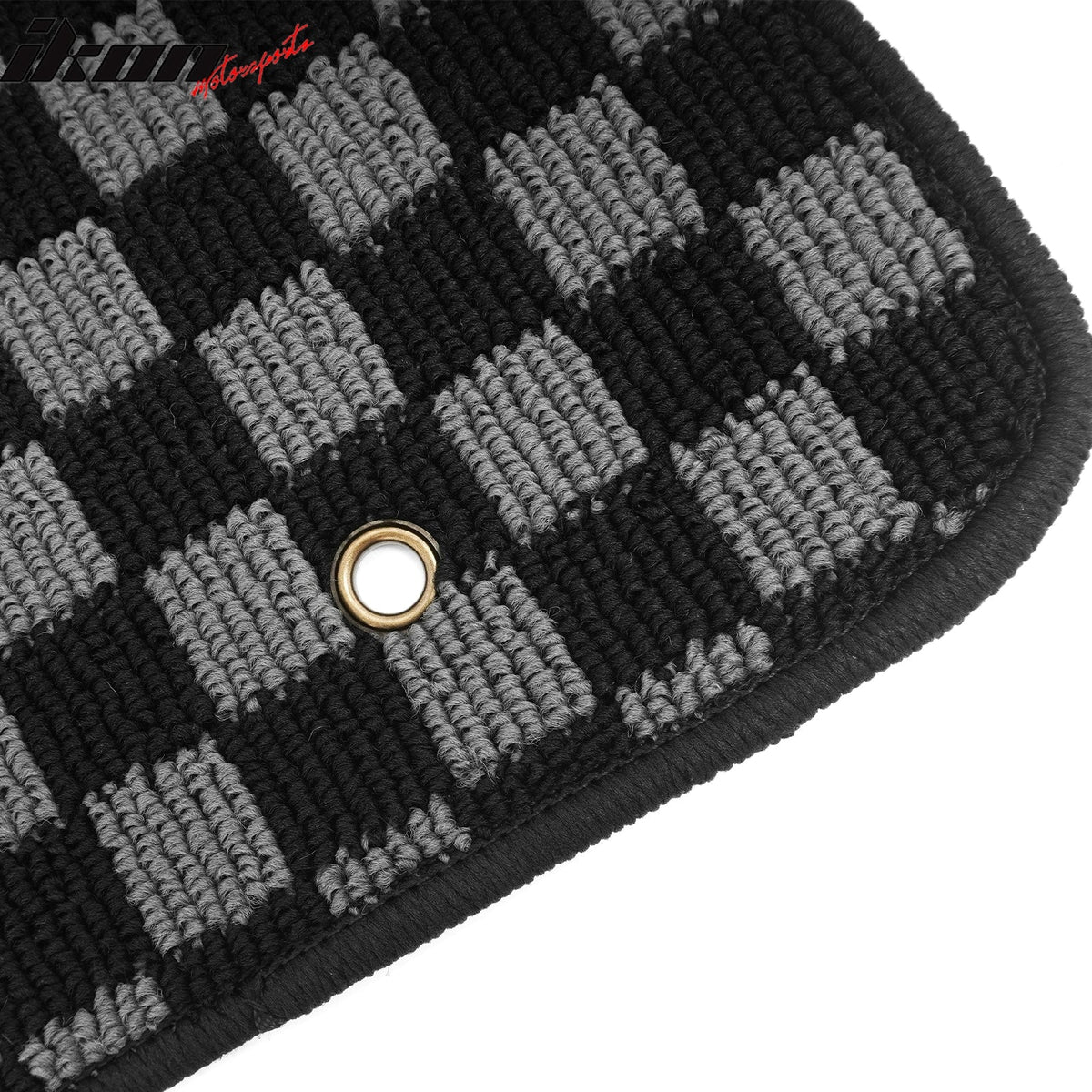 2010-2015 Chevrolet Camaro Floor Mats Carpet Black Gray Plaid Polypropylene