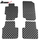 2004-2008 Acura TL Floor Mats Carpet Black Gray Plaid Polypropylene
