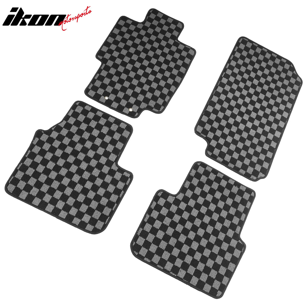 2004-2008 Acura TL Floor Mats Carpet Black Gray Plaid Polypropylene