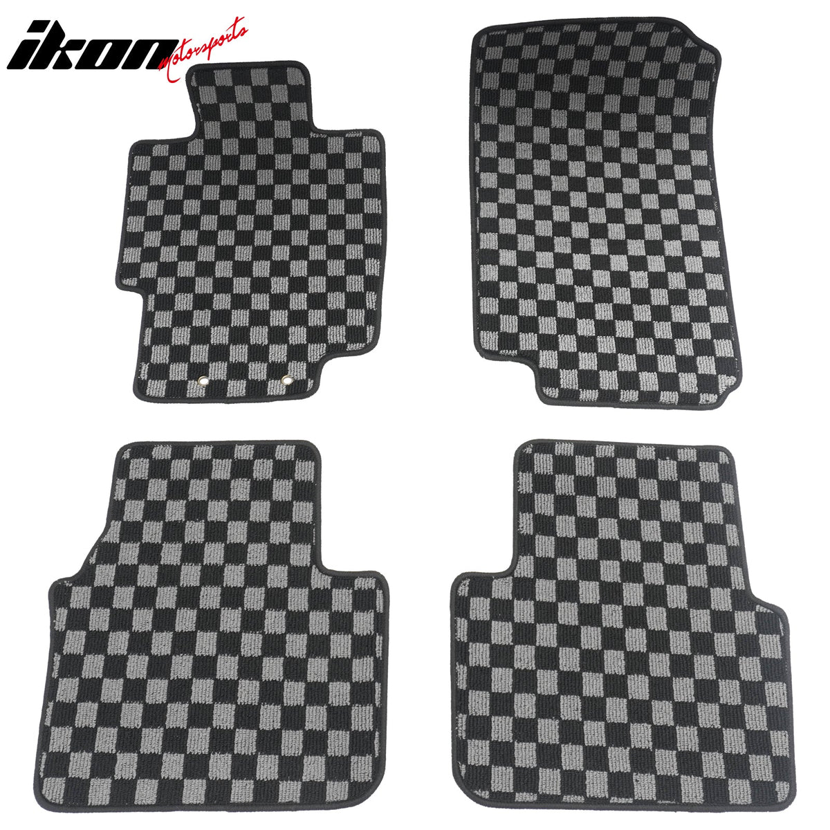 2004-2008 Acura TL Floor Mats Carpet Black Gray Plaid Polypropylene