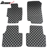 2004-2008 Acura TL Floor Mats Carpet Black Gray Plaid Polypropylene