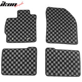 2010-2011 Toyota Prius Floor Mats Carpet Black Gray Plaid Polypropylene