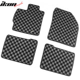 2010-2011 Toyota Prius Floor Mats Carpet Black Gray Plaid Polypropylene