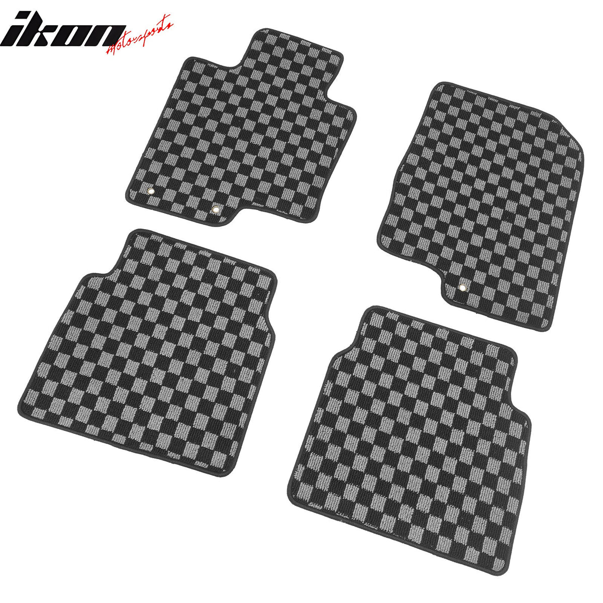 2011-2014 Hyundai Sonata Floor Mats Carpet Black Gray Plaid Polypropylene