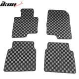 2011-2014 Hyundai Sonata Floor Mats Carpet Black Gray Plaid Polypropylene