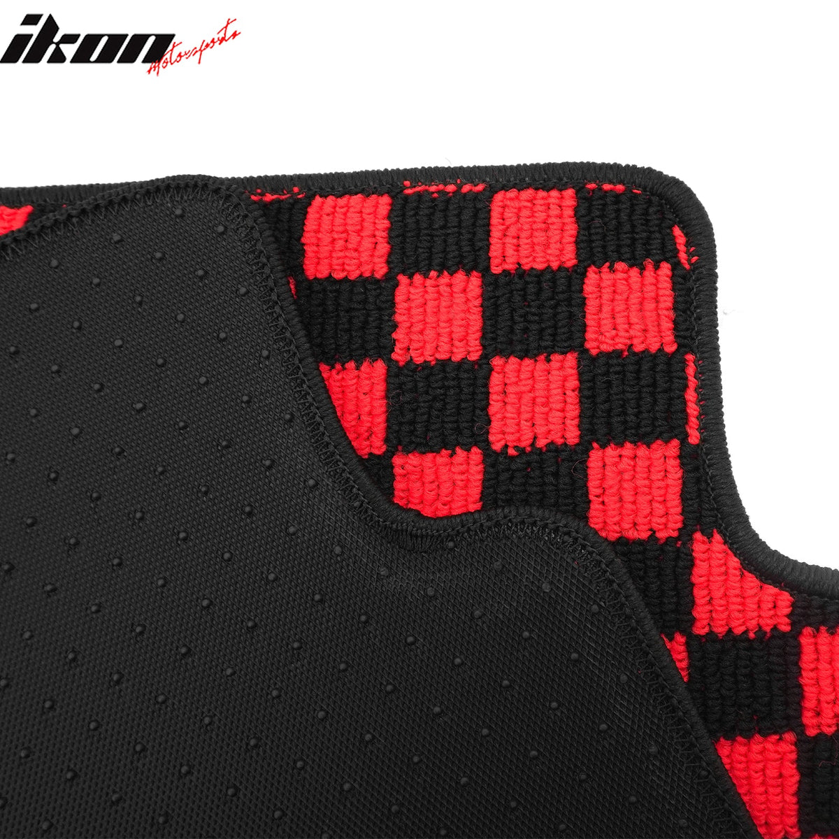 Front Rear Full Set Waterproof Floor Mats for Hyundai Sonata 2011-2014 Black Red Plaid Checkered Carpets PP & Loop Pile Surface & TPE Backing 4PCS