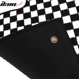 Front Rear Full Set Waterproof Floor Mats for Hyundai Sonata 2011-2014 Black White Plaid Checkered Carpets PP & Loop Pile Surface & TPE Backing 4PCS