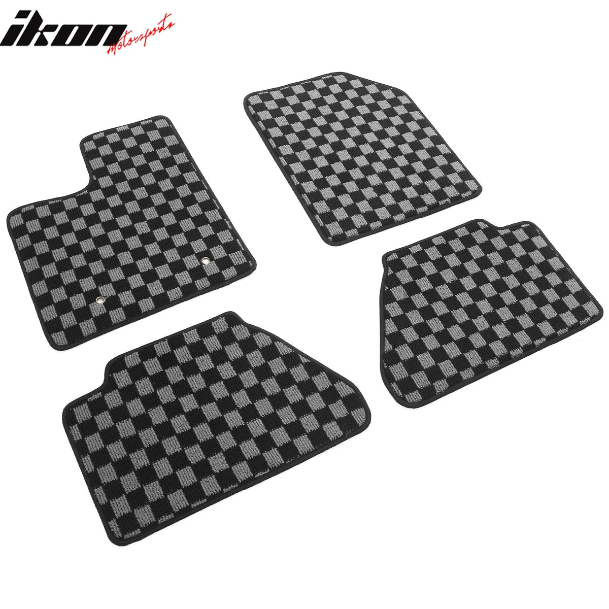 2007-2013 Ford Edge Floor Mats Carpet Black Gray Plaid Polypropylene