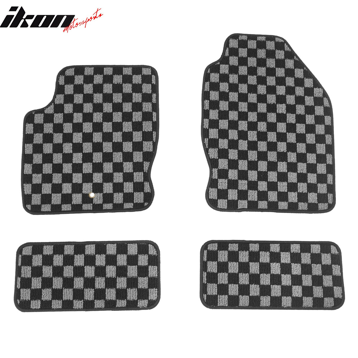 2000-2007 Ford Focus Floor Mats Carpet Black Gray Plaid Polypropylene