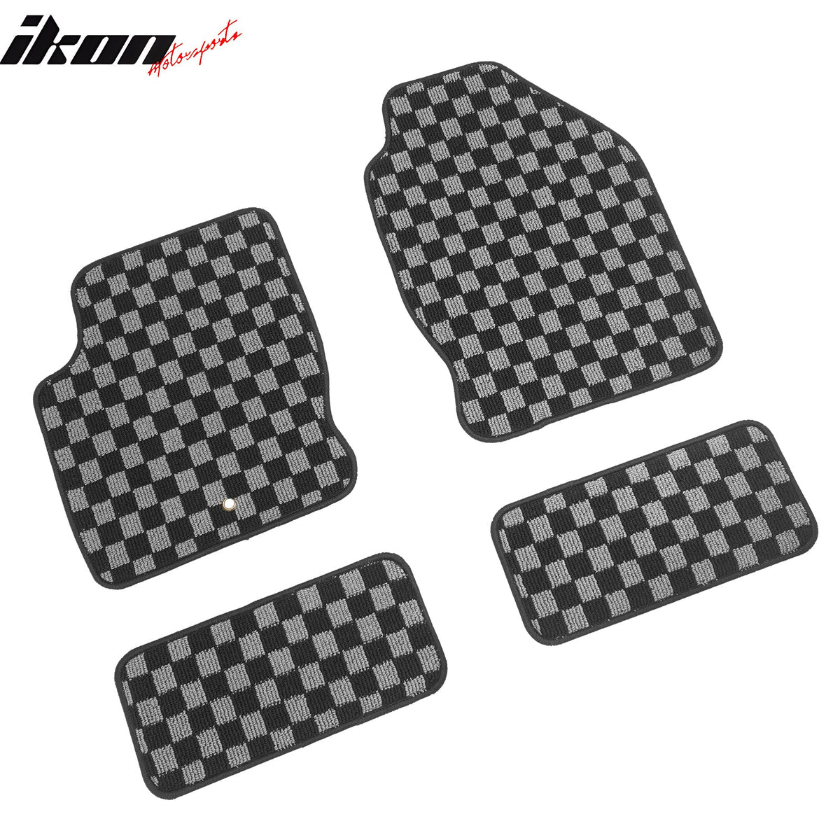 2000-2007 Ford Focus Floor Mats Carpet Black Gray Plaid Polypropylene