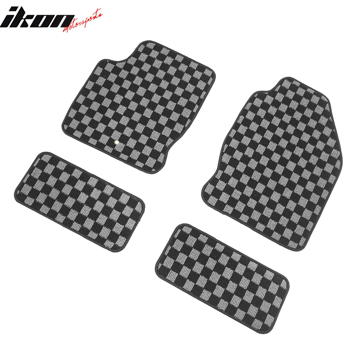 2000-2007 Ford Focus Floor Mats Carpet Black Gray Plaid Polypropylene