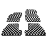 2012-2018 Ford Focus Floor Mats Carpet Black Gray Plaid Polypropylene