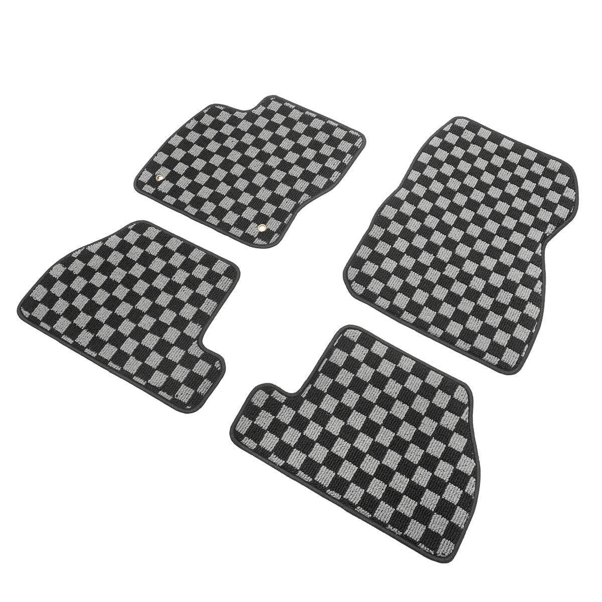 2012-2018 Ford Focus Floor Mats Carpet Black Gray Plaid Polypropylene