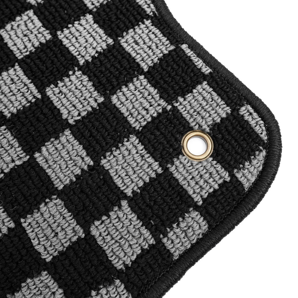 2012-2018 Ford Focus Floor Mats Carpet Black Gray Plaid Polypropylene