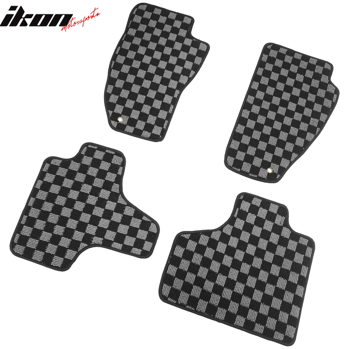 2008-2013 Jeep Liberty Floor Mats Carpet Black Gray Plaid Polypropylene